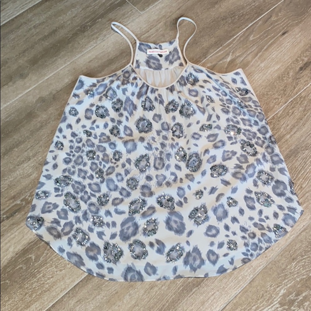 LIKE NEW REBECCA TAYLOR TOP W SEQUINS DETAIL